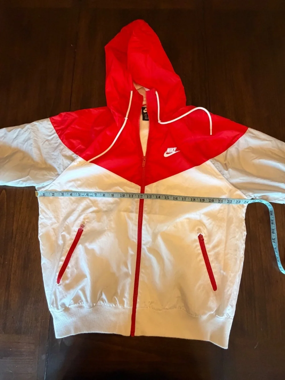 Nike Men's Red White Hooded Windrunner Windbreaker Hooded Training Jacket, Small - Picture 16 of 16
